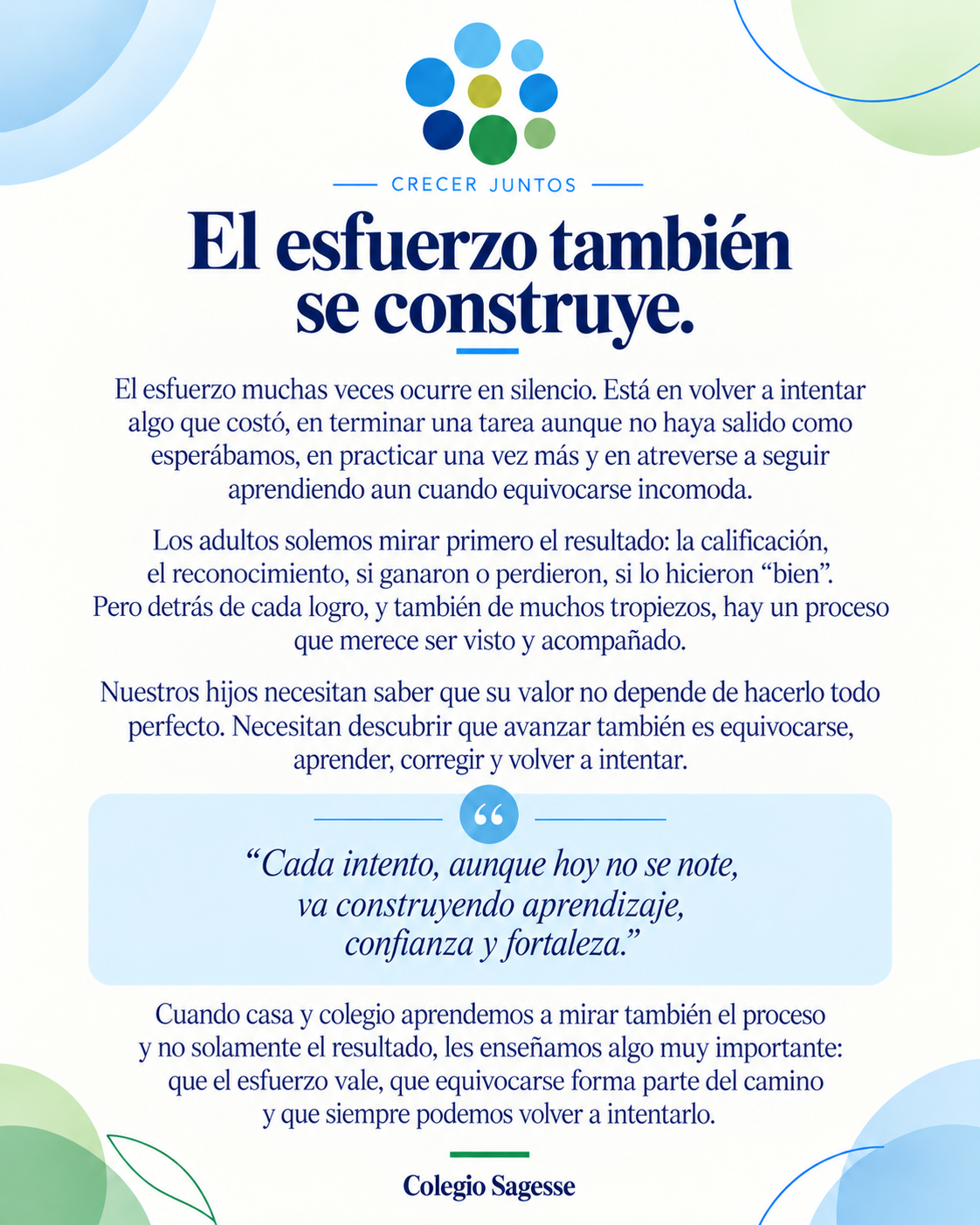 Crecer Juntos: El esfuerzo también se construye